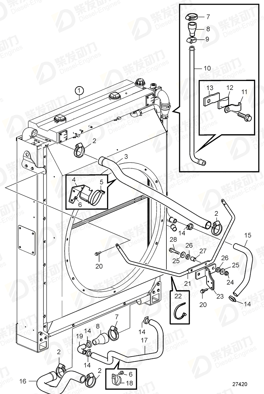 volvo penta Bracket 22075206 Drawing volvo penta Bracket 22075206 Drawing